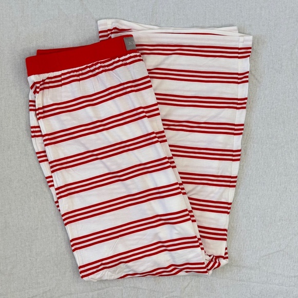 J.Crew Womens ECO Dreamiest LS Henley 2pc. Strip Pajama Set Top Pants Sz. Large - Picture 10 of 15